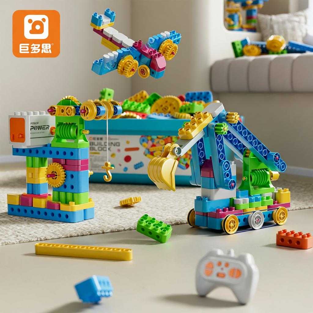积木儿童大颗粒早教传动9656科教图片