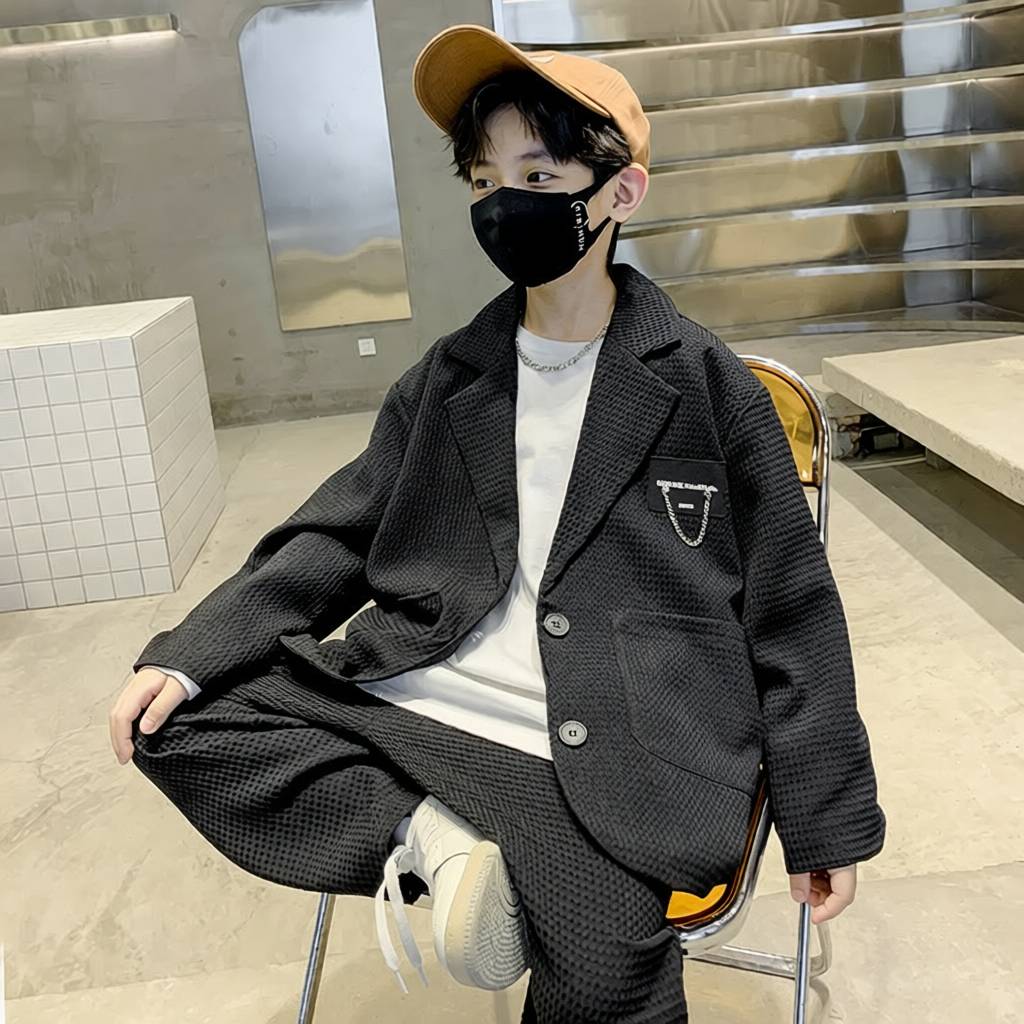 男童英伦风西装套装春秋演出服小