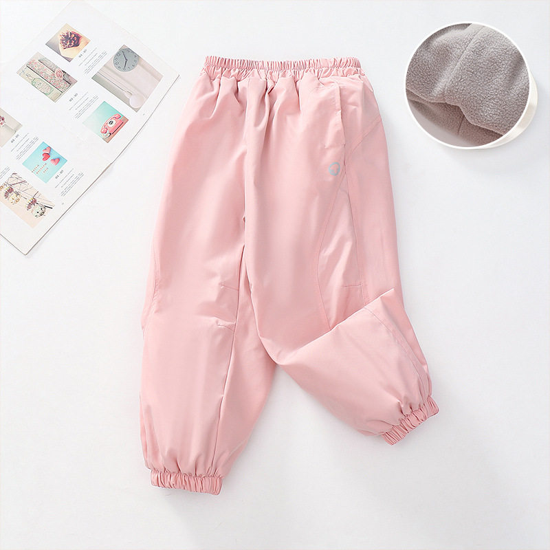 女童裤子春秋款2025新款冬季加绒中大童宽松秋装冲锋裤儿童运动裤