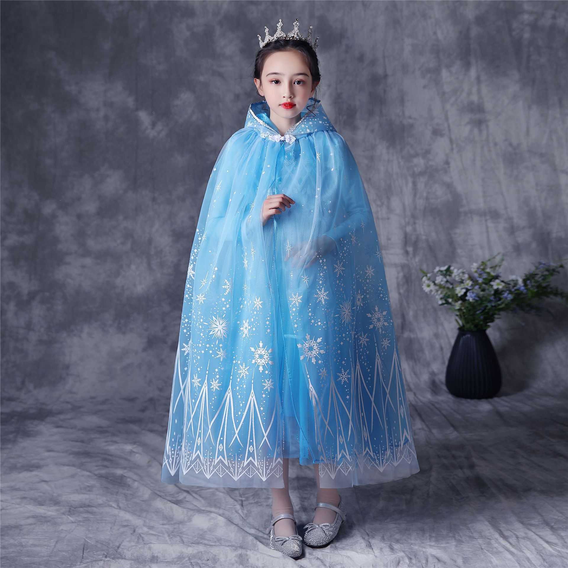 严选冰雪奇缘儿童短斗篷披风薄款