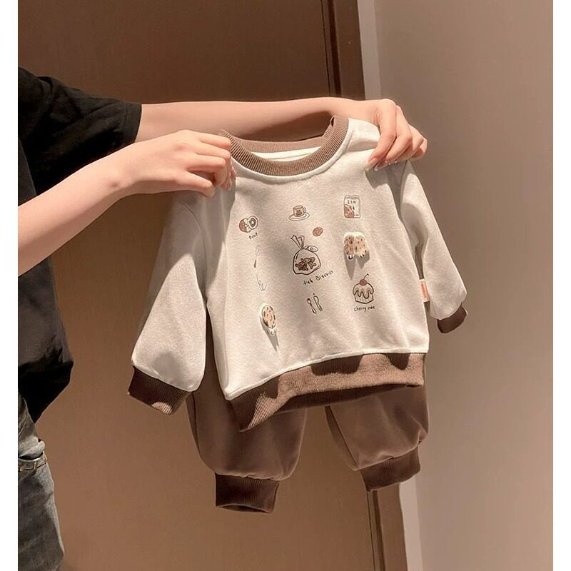 婴儿春装韩系卡通卫衣裤套装