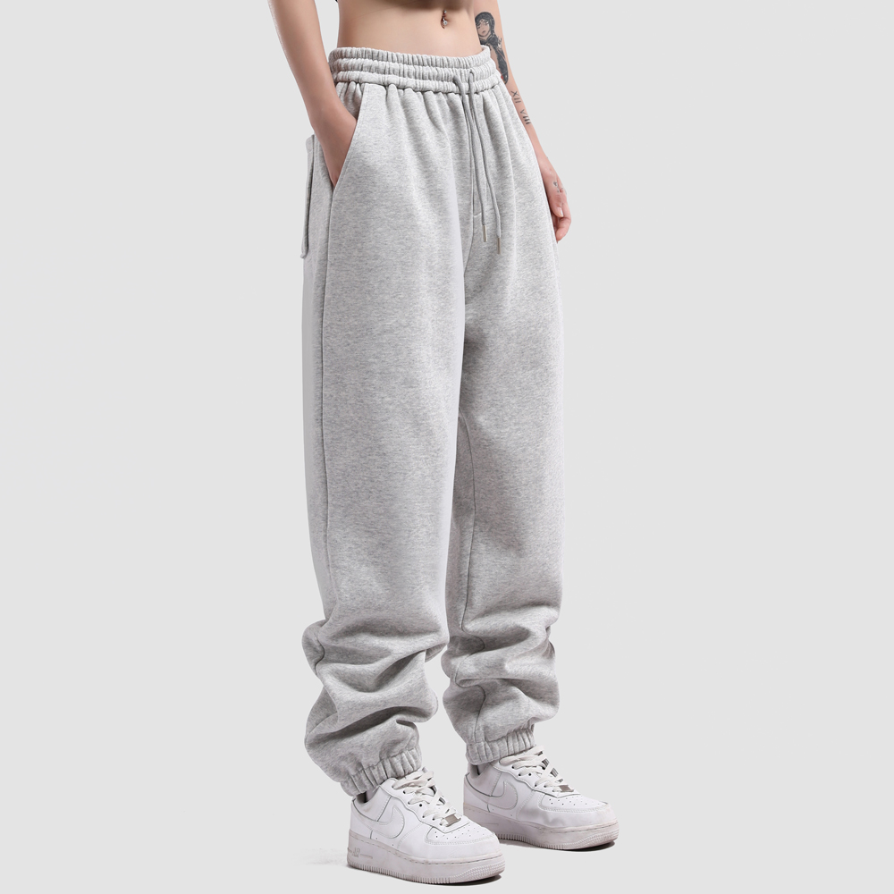 Babugge 国潮牌纯色基础款简约休闲卫裤男女情侣款休闲宽松束脚裤