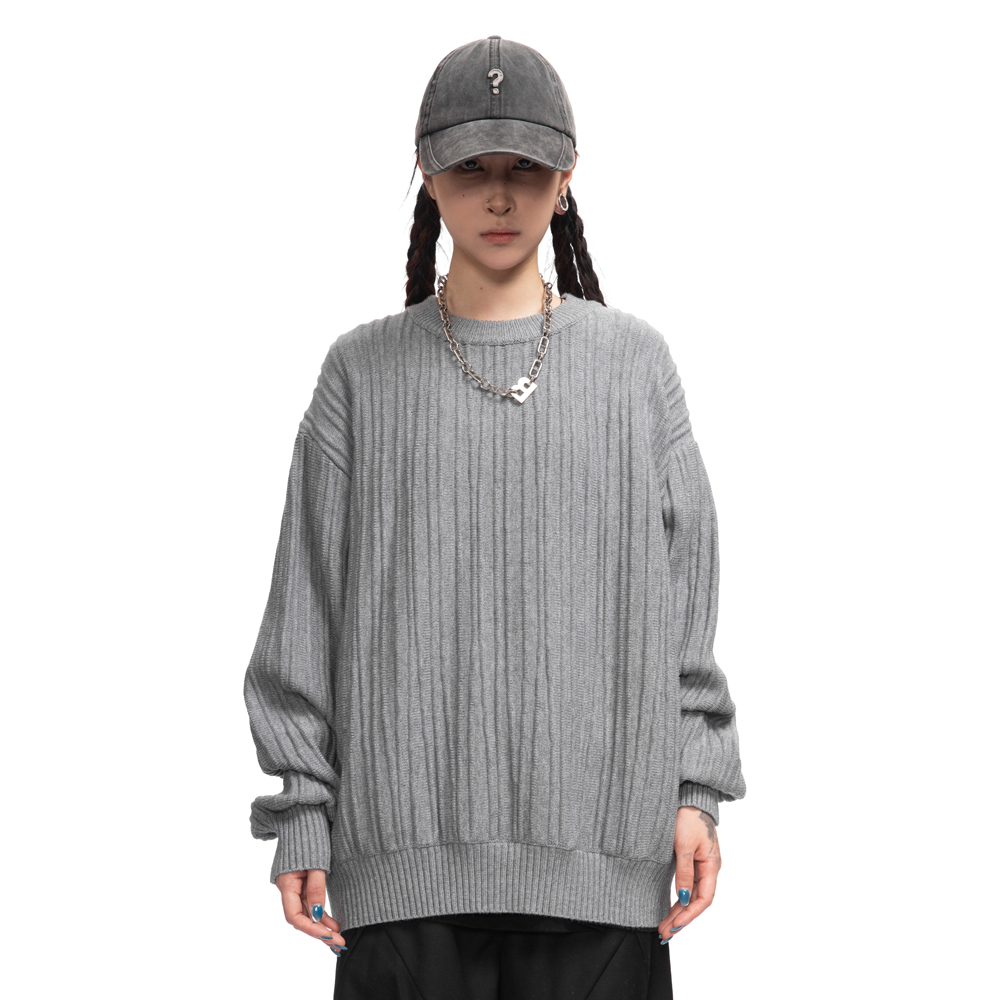 圆领美式复古宽松宽松休闲纯色