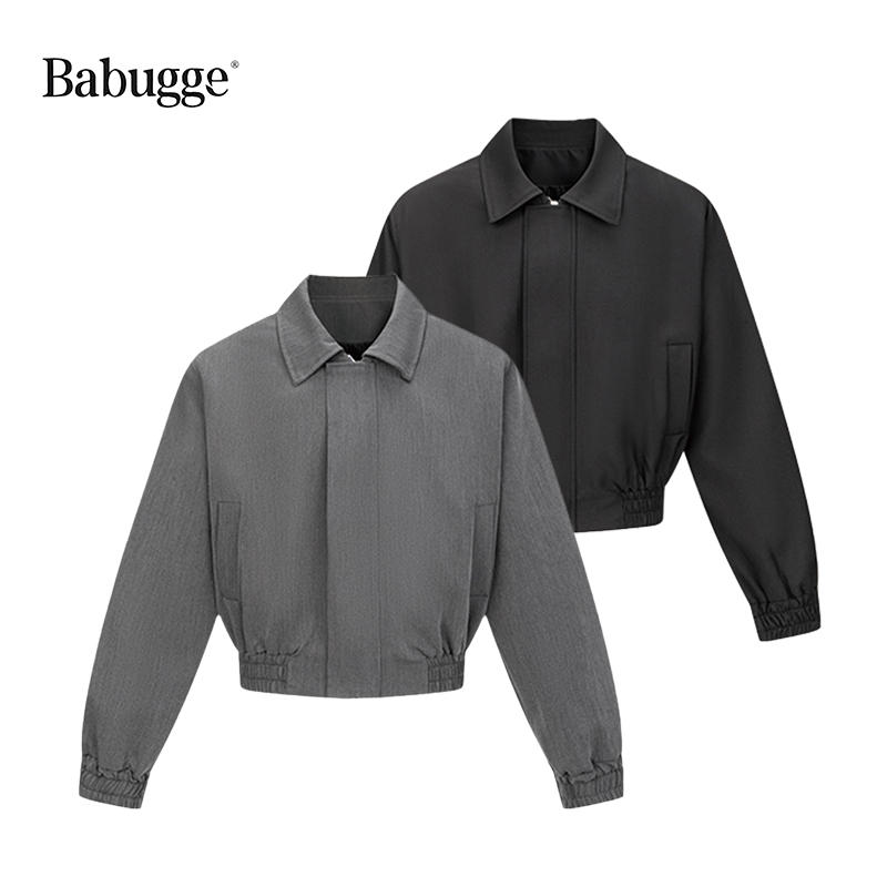 美式复古飞行夹克情侣款纯色外套