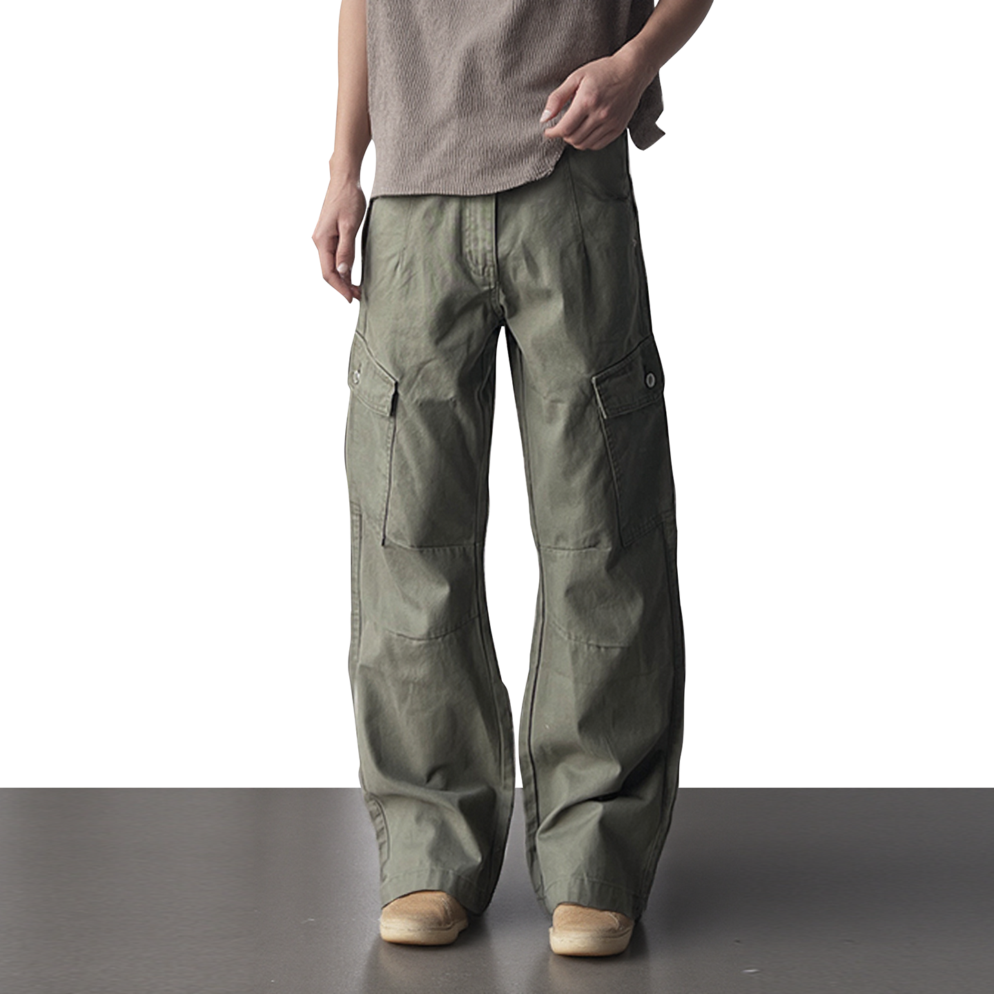 美式做旧铆钉多口袋工装裤2025