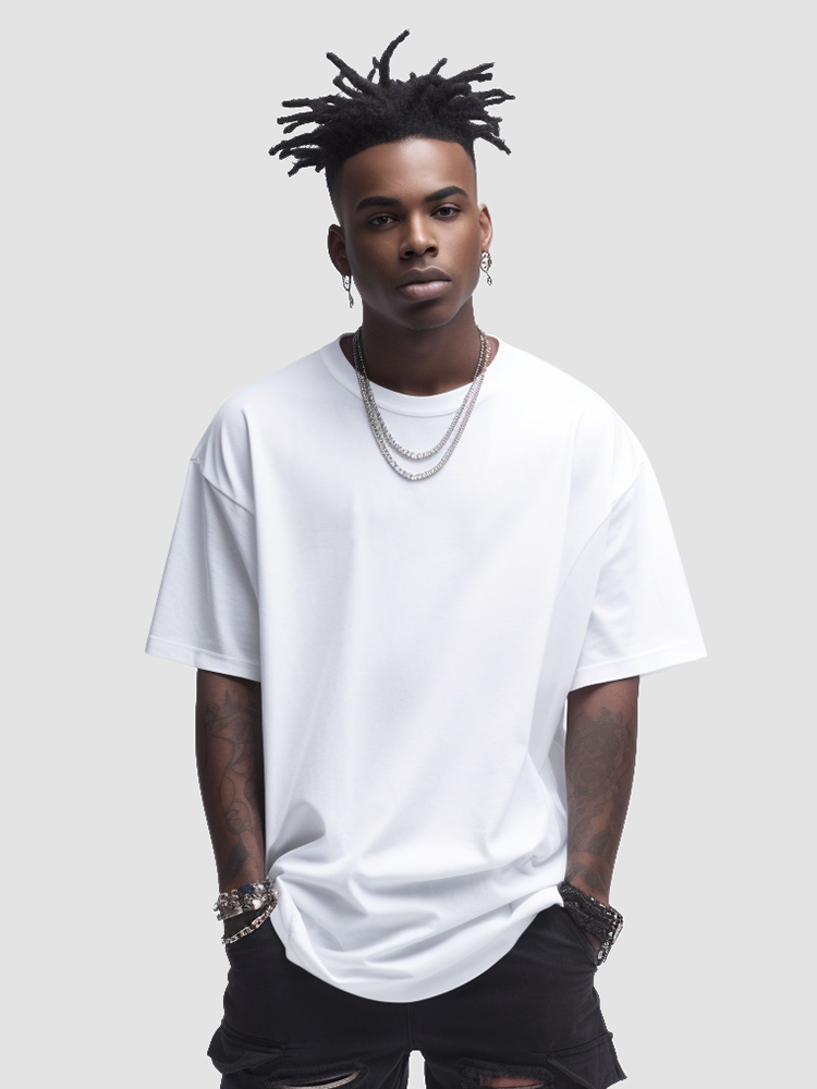 Babugge纯棉半袖上衣重磅短袖T恤