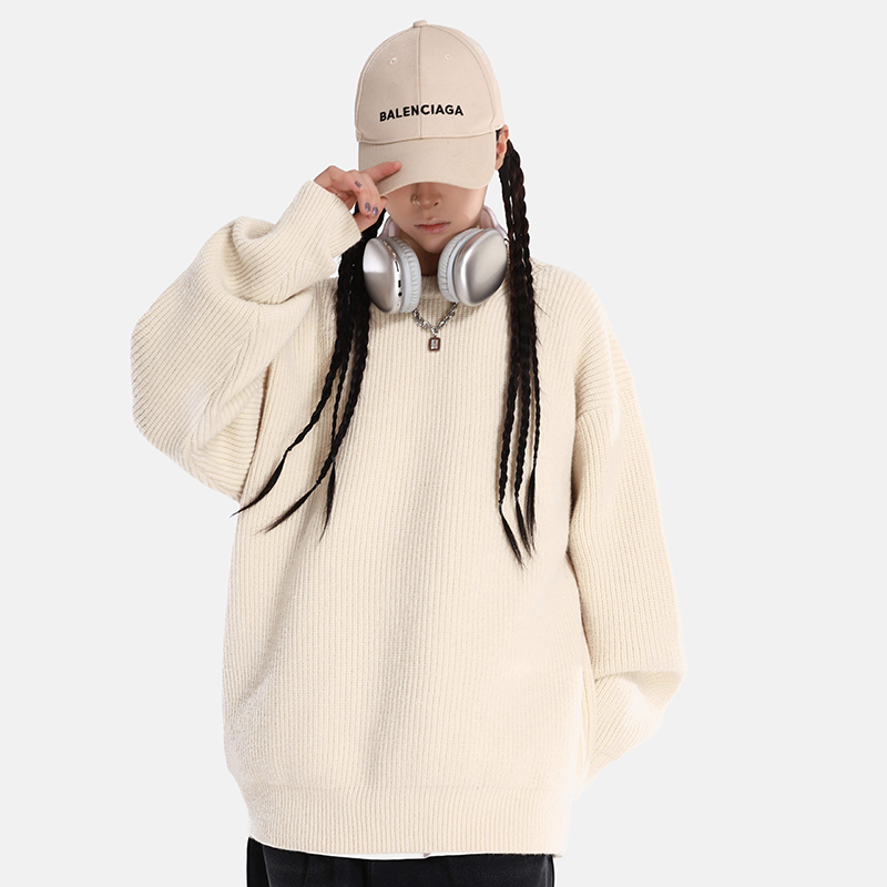 BABUGGE套头圆领纯色毛衣