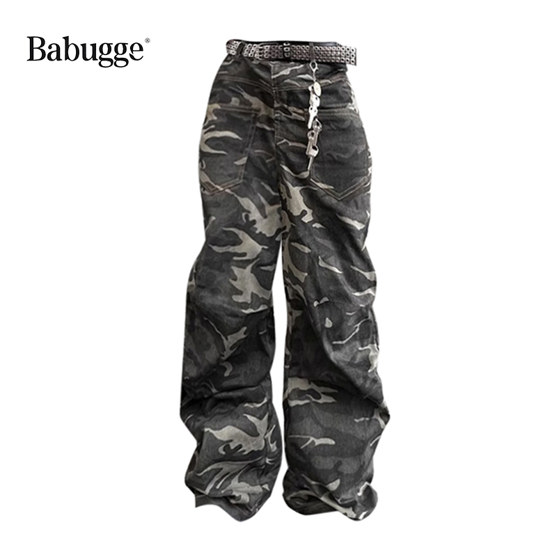长裤宽松美式高街迷彩工装裤
