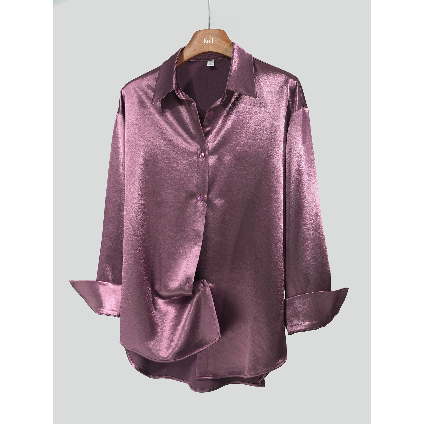 重磅鎏金缎面衬衫百搭抗皱复古女