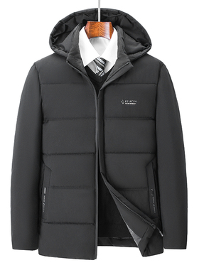 冬季男士可拆卸帽加棉保暖棉衣爸爸装棉衣商务休闲棉袄外套秀禾服