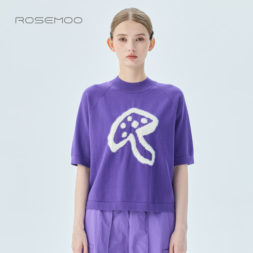 容子木ROSEMOO2026秋商场同款亲肤干爽中袖套头上衣RWM3TP042T