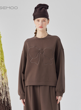 容子木ROSEMOO24年冬季新款微弹蝴蝶结套头衫RCL4TC107A