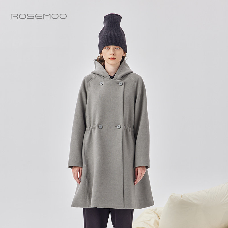 容子木ROSEMOO【商场同款】粒绒绵羊毛双排扣大衣RMT4DW104A