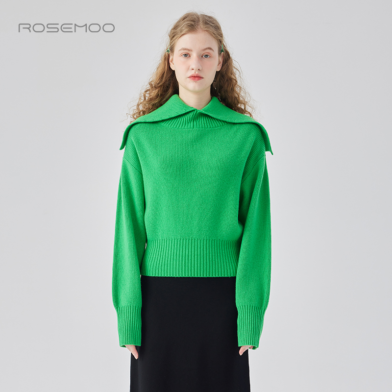 容子木ROSEMOO24年冬季新款温暖大翻领套头衫RCL4TW445D