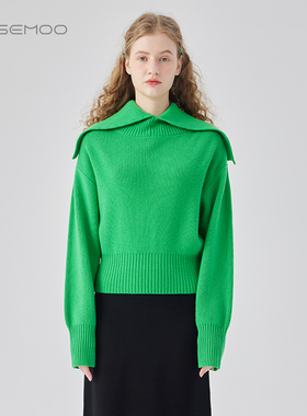 容子木ROSEMOO24年冬季新款温暖大翻领套头衫RCL4TW445D