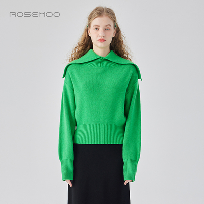 容子木ROSEMOO24年冬季新款温暖大翻领套头衫RCL4TW445D