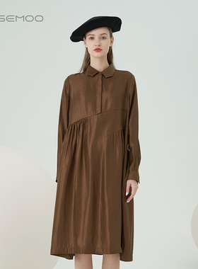 容子木ROSEMOO【商场同款】光泽丝感中长款连衣裙RMT3LP303C