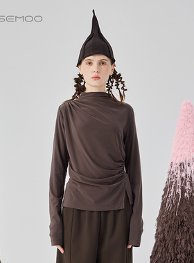 容子木ROSEMOO24年冬季新款微弹舒适小高领打底衫RCL4TP126A