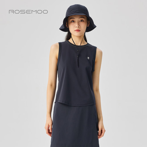 容子木ROSEMOO26夏【商场同款】微弹轻薄舒适圆领背心RWM22P214B