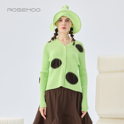容子木ROSEMOO26春【商场同款】肌理感波点长袖开衫RWM1NP332C