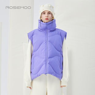 容子木ROSEMOO25冬 微皱肌理感立领马甲RSS4AP308C 商场同款