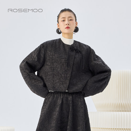 容子木ROSEMOO26春商场同款肌理系结斜门襟盘扣外套RWM1WP110A