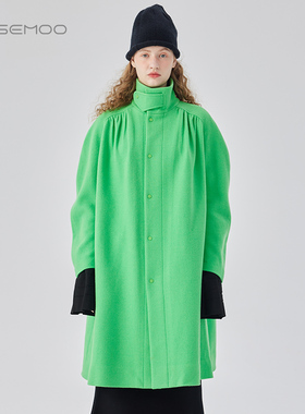 容子木ROSEMOO24年冬季新款绵羊毛针织呢大衣RCL4WW262B