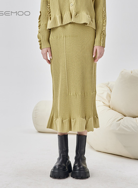 容子木ROSEMOO【商场同款】亲肤坑条半裙RMT4QP133A