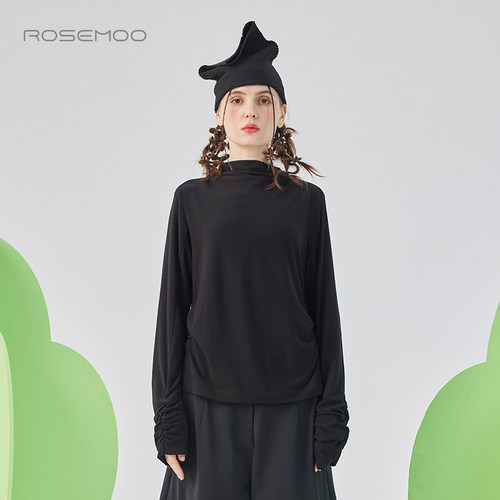 容子木ROSEMOO25春商场同款舒爽亲肤针织小高领打底衫RSS1TP121A