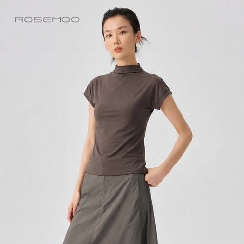 ROSEMOO/容子木26夏商场同款含莫代尔小高领T恤打底衫RWM2TP482D