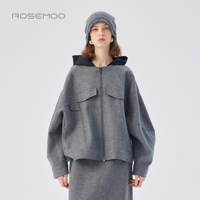 容子木ROSEMOO25秋【商场同款】拼接款连帽上衣外套RSS3WW413D