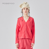 亲肤舒适百搭爱心型开衫 容子木ROSEMOO24年秋季 新款 RCL3NP331C