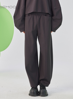 容子木ROSEMOO25春商场同款微弹针织前口袋宽松长裤RSS1KP110A