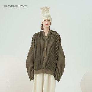 毛衫 挺阔连帽中长款 RMT3NP325C 商场同款 容子木ROSEMOO