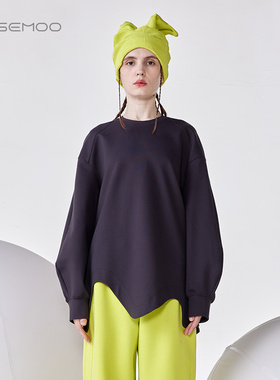 容子木ROSEMOO24年春新品柔软微弹波浪下摆套头衫RCL1TP110A