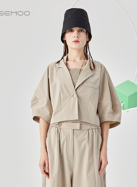 容子木ROSEMOO24年夏季新款挺阔滑爽短款休闲外套RCL2WP136A