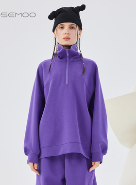 容子木ROSEMOO25秋商场同款微弹含莫代尔立领卫衣上衣RSS3TP321C