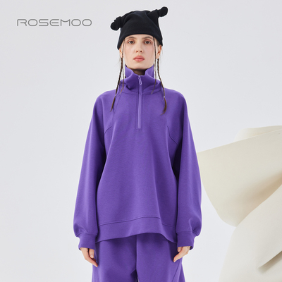 容子木ROSEMOO25秋商场同款微弹含莫代尔立领卫衣上衣RSS3TP321C