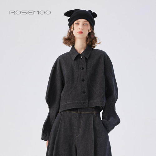 容子木ROSEMOO25秋【商场同款】含棉牛仔夸张袖外套RSS3WC421D