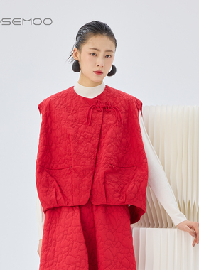 容子木ROSEMOO26春【商场同款】肌理斜门襟盘扣马甲RWM1AP146A