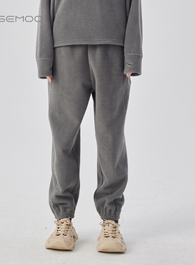 容子木ROSEMOO24年冬新款温暖摇粒绒收脚口长裤RCL4KC216B