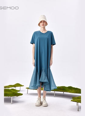 容子木ROSEMOO【商场同款】轻薄针织拼接长连衣裙RMT1LC418D