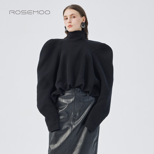 容子木ROSEMOO25冬商场同款绵羊毛细腻双面呢短款上衣RSS4TW441D