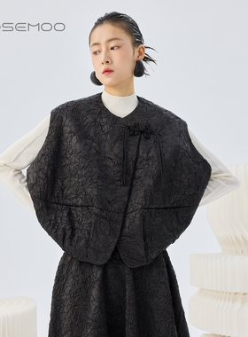 容子木ROSEMOO26春【商场同款】肌理斜门襟盘扣马甲RWM1AP112A