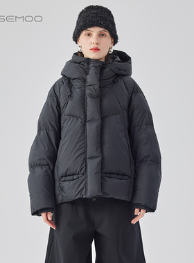 容子木ROSEMOO24年冬季新款微皱雾面短款羽绒服RCL4YP405D