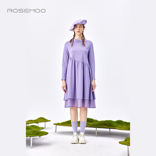 连衣裙RMT1LC212B 微弹轻薄针织长款 容子木ROSEMOO 商场同款