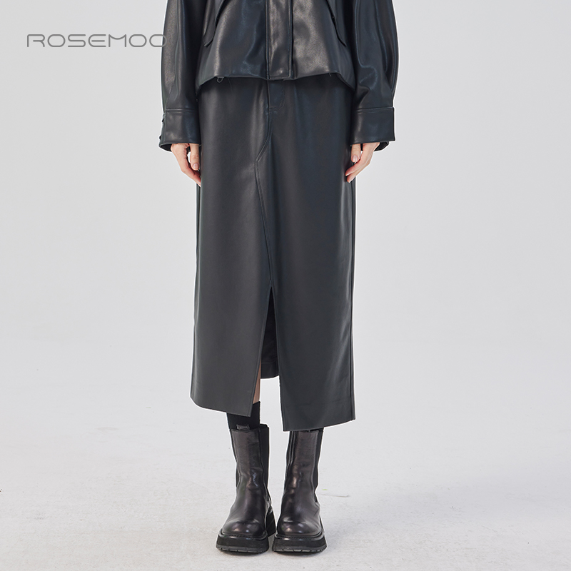 容子木ROSEMOO25春商场同款环保面料前开叉松紧腰半裙RSS1QP103A
