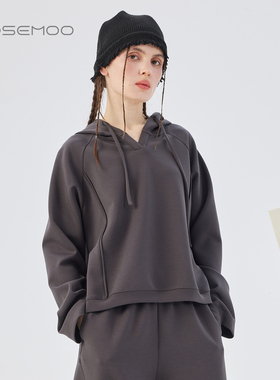 容子木ROSEMOO25秋商场同款微弹含莫代尔连帽卫衣上衣RSS3TP319C