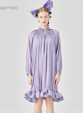 容子木ROSEMOO24年夏季新款含桑蚕丝花苞下摆连衣裙RCL2LS269B