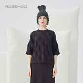 容子木ROSEMOO25冬商场同款 轻薄波点短袖 毛织套头上衣RSS4TP148A